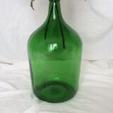 Dame Jeanne en verre vert émeraude