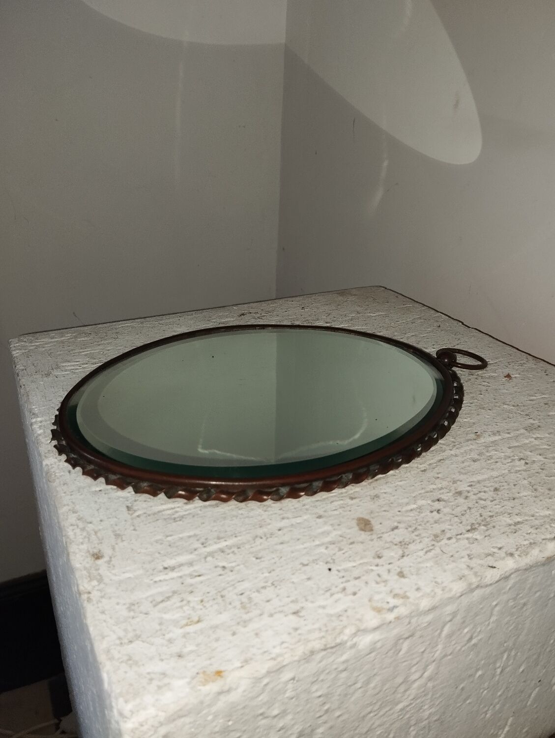 Miroir verre biseauté ancien