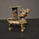 Old pair of candlesticks dog fô bronze