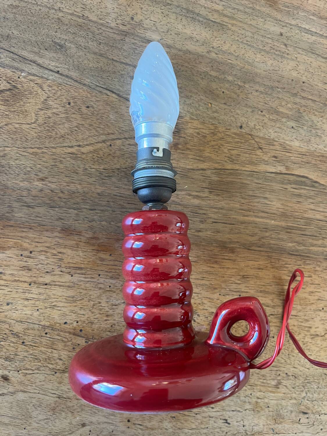 Burgundy ceramic lamp base