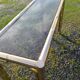 Gold console and vintage smoked glass, imitation bamboo 1970
