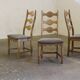 Chaises en chêne à dossier haut / échelle de style Henning Kjærnulf, années 1960, ensemble de 4