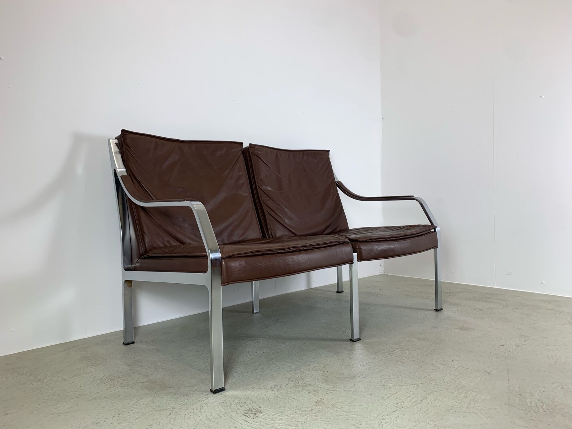 Canapé 2 places en cuir par Walter Knoll années 1970