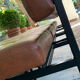 Set of 5 faux leather armchairs in fawn from the 1950s.