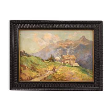 Paysage signé des années 1950