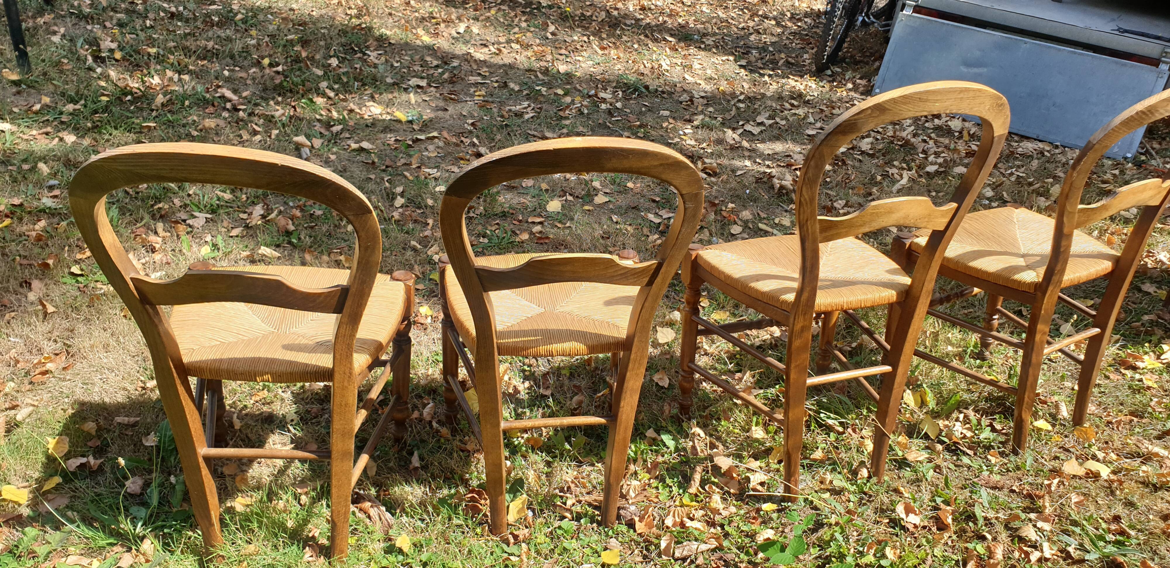 Straw chairs louis Philippe