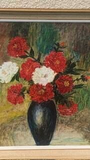 Tableau, painting on canvas, still life, the bouquet of flowers.