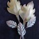 giant painted metal wall lamp Murano glass leaf design 63cm