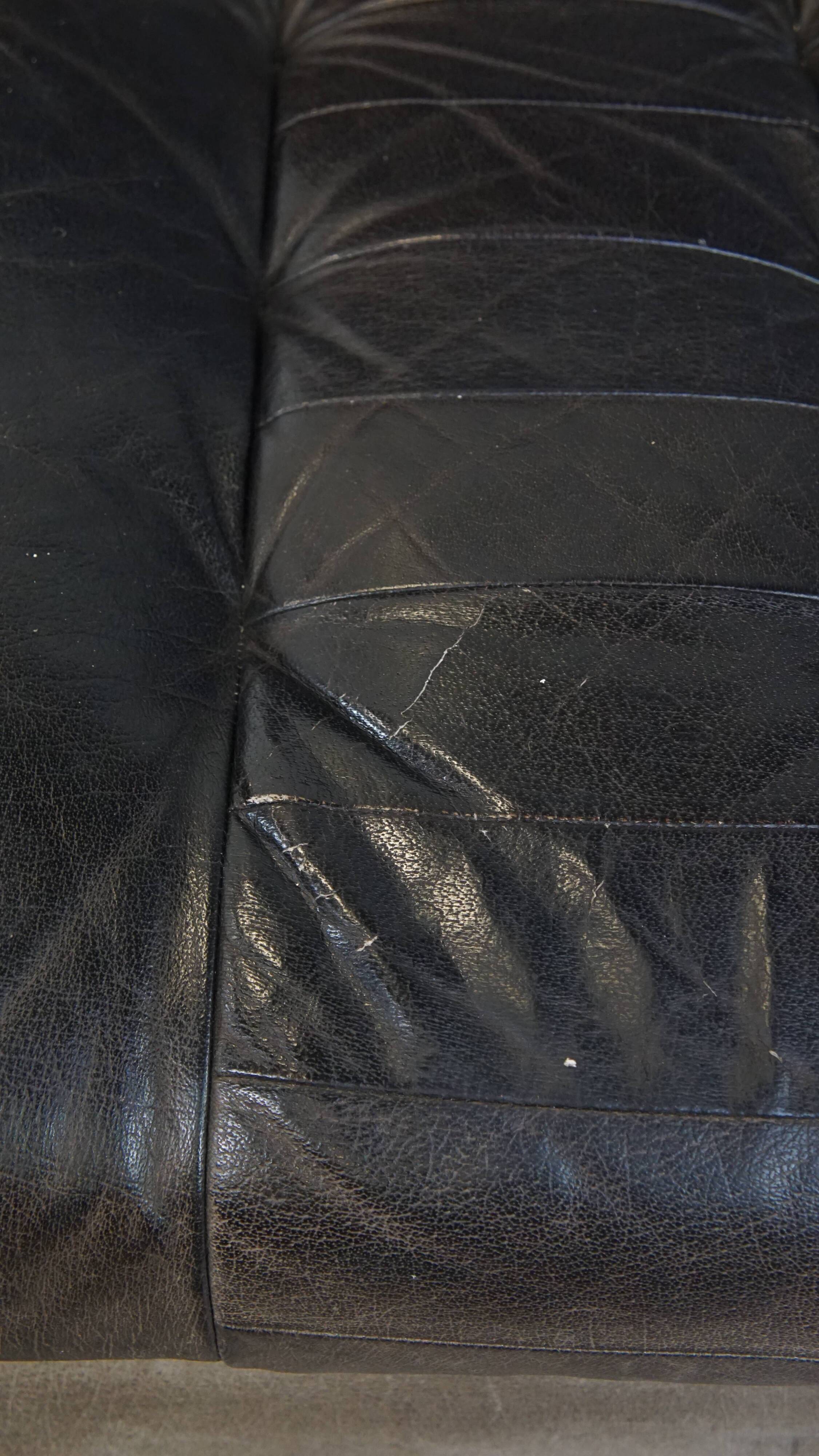 Fauteuil design vintage en cuir gris des années 1970