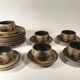 Vintage 24-piece ceramic coffee set from Sgrafo Modern, 1960s, Set of 24