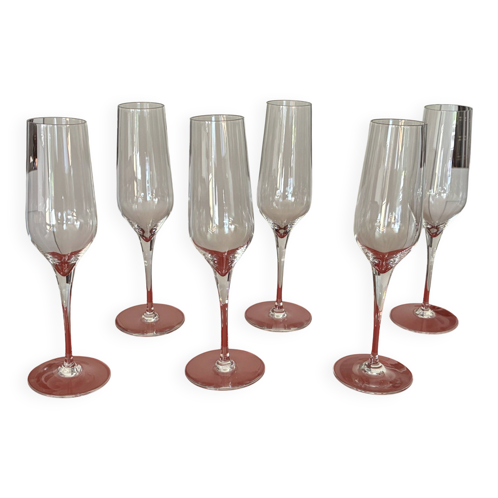 2 sets of 6 Baccarat Grand Siècle flutes. Never used.