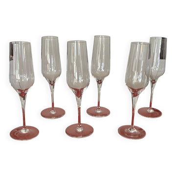 2 sets of 6 Baccarat Grand Siècle flutes. Never used.