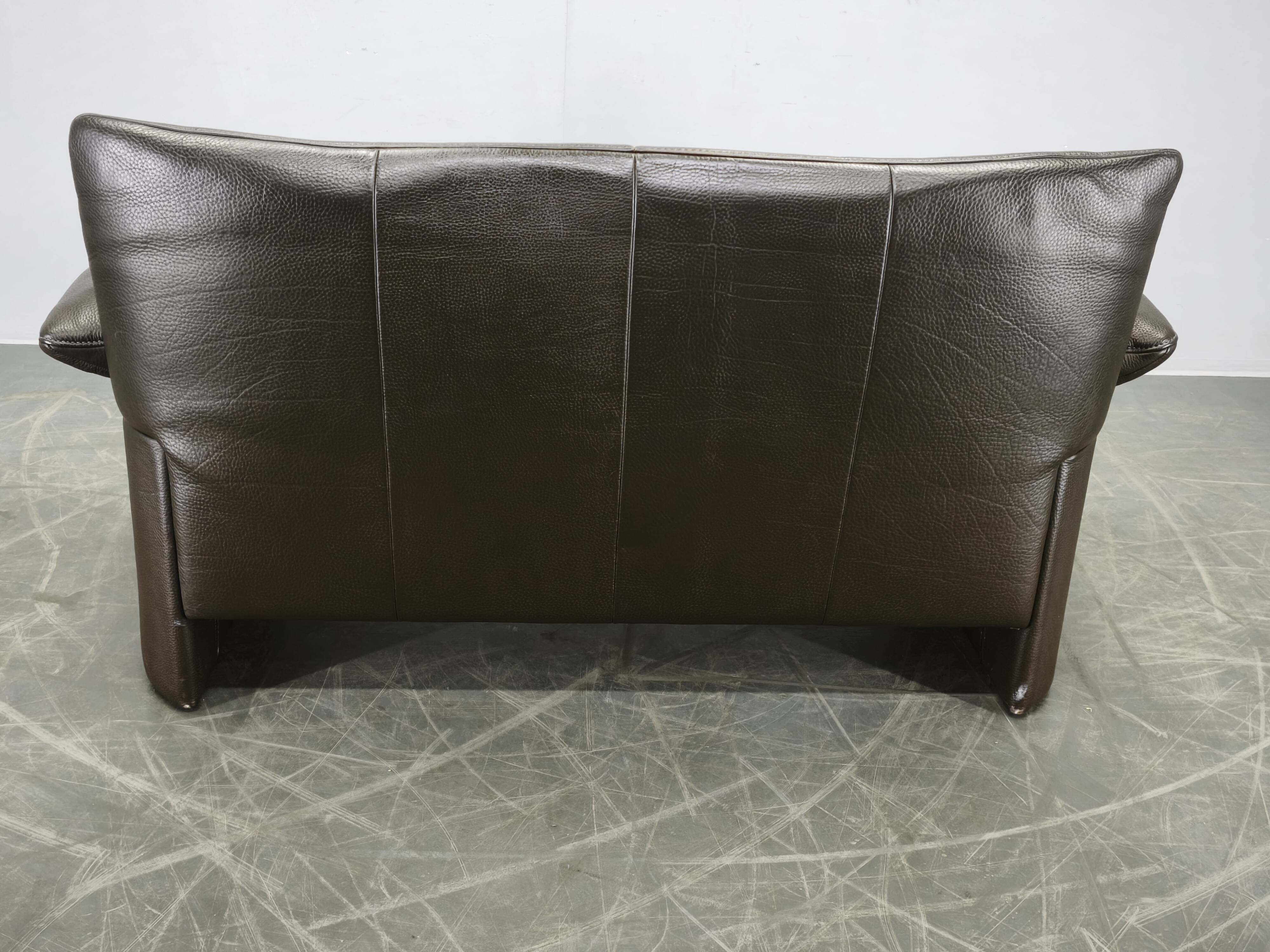 Jori Belgian Full Grain Leather Freestanding Two-Seat Sofa, 1990s