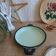 Egg dish green steel enamelled vintage