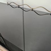 Vittorio Dassi Rosewood Credenza with Black Glass Top, Italian 1940