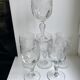 Lot de 6 verres à vin en cristal gravé début xxème