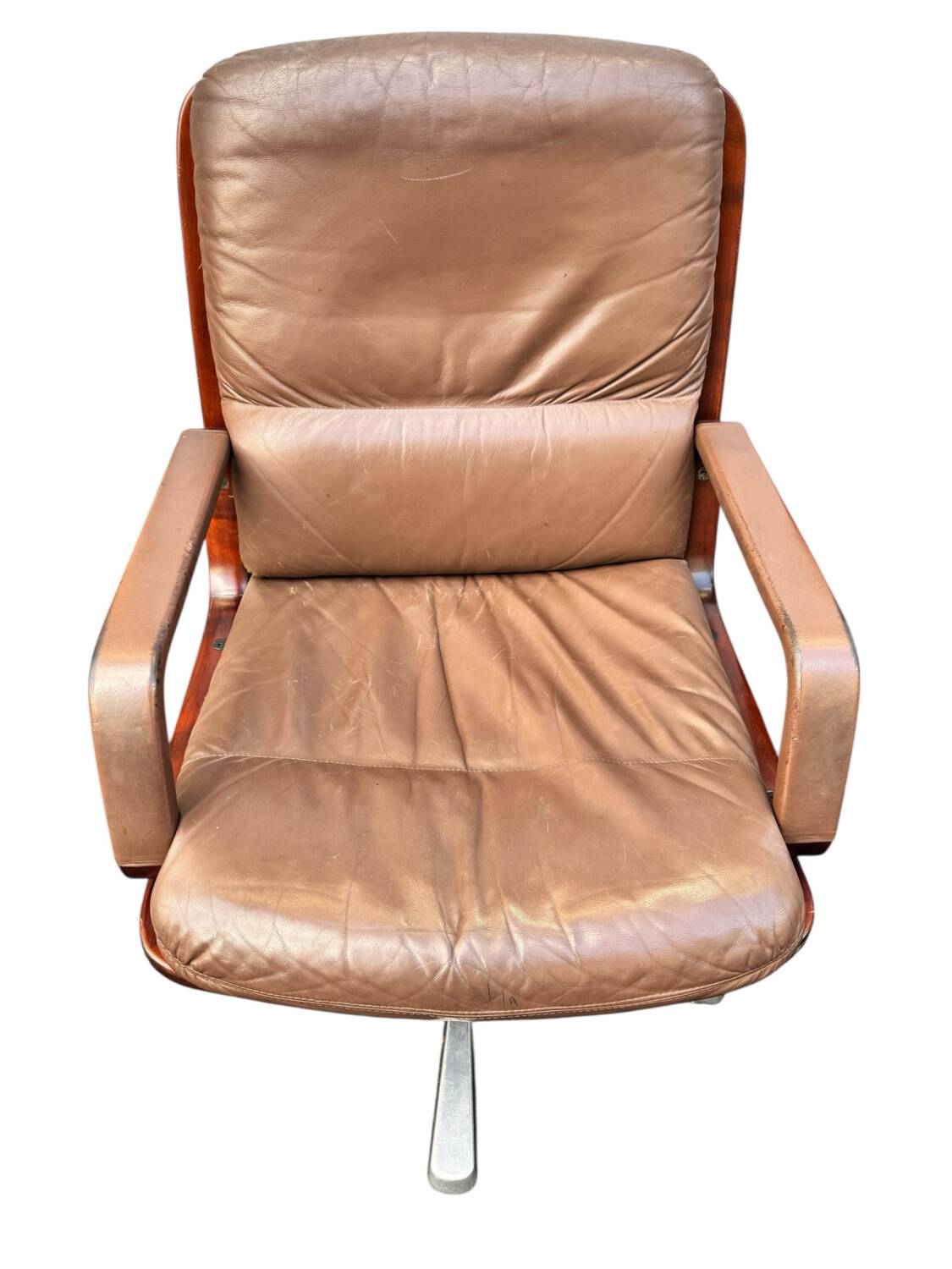 vintage leather and wood office/conference chair – st