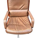 vintage leather and wood office/conference chair – st