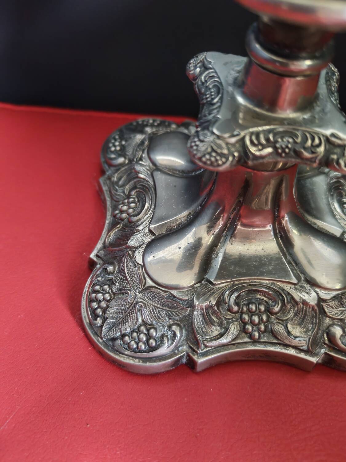 Silver candle holder