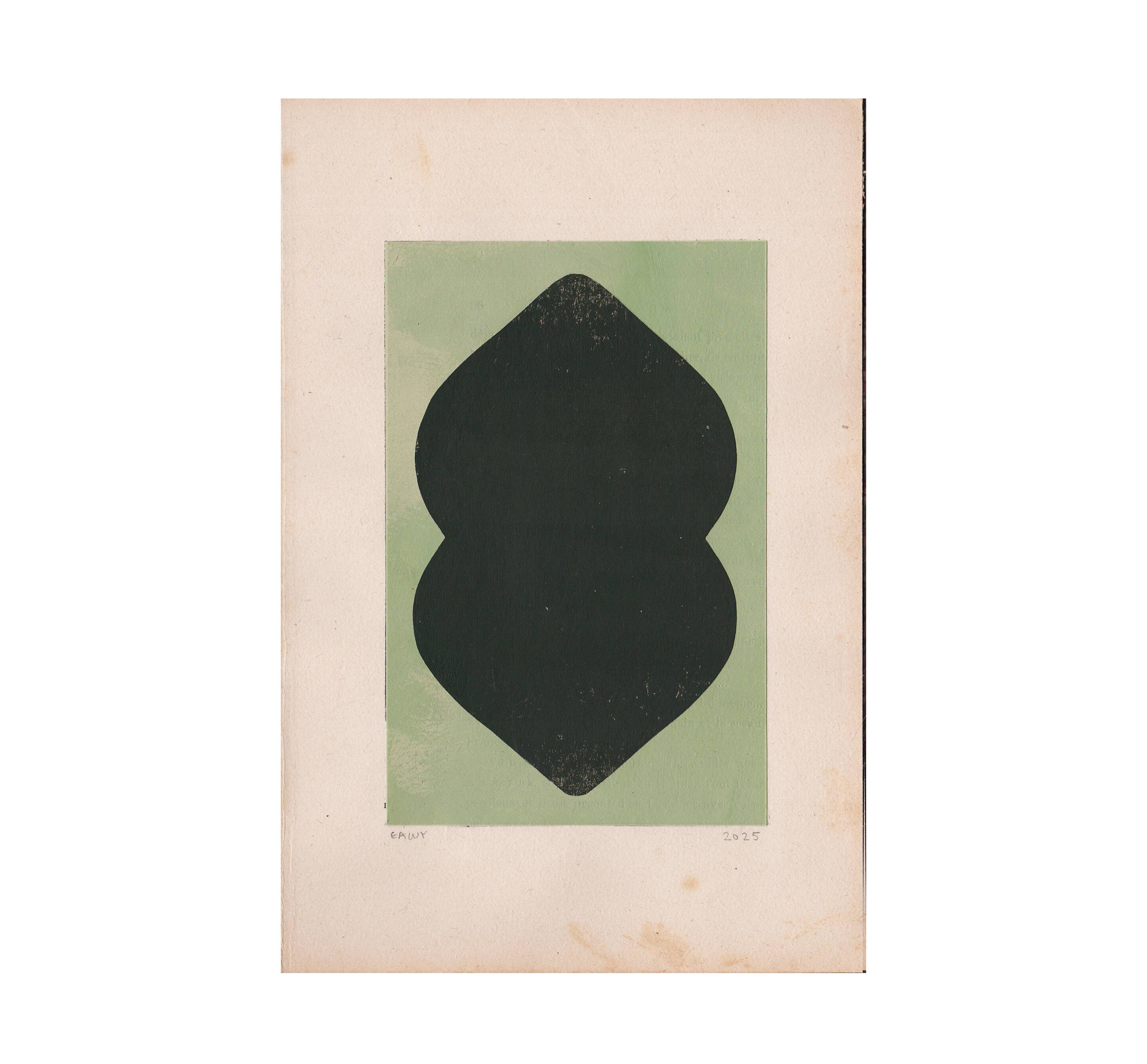 Collection of 6 abstract paintings on paper without frames signed eawy.