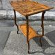 Art Nouveau period two-tiered tea table in veneered wood, signed Émile Gallé
