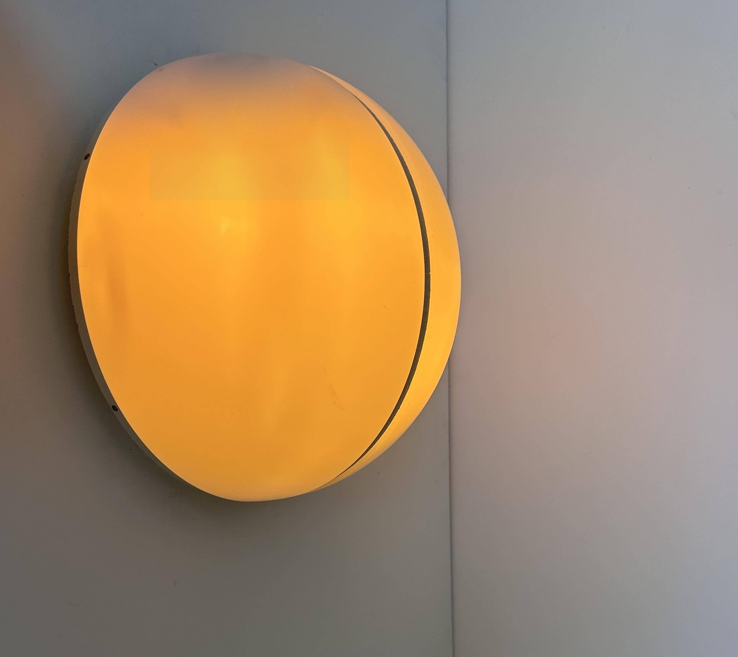Pair of metal and opal perspex wall lights, Germany 1970