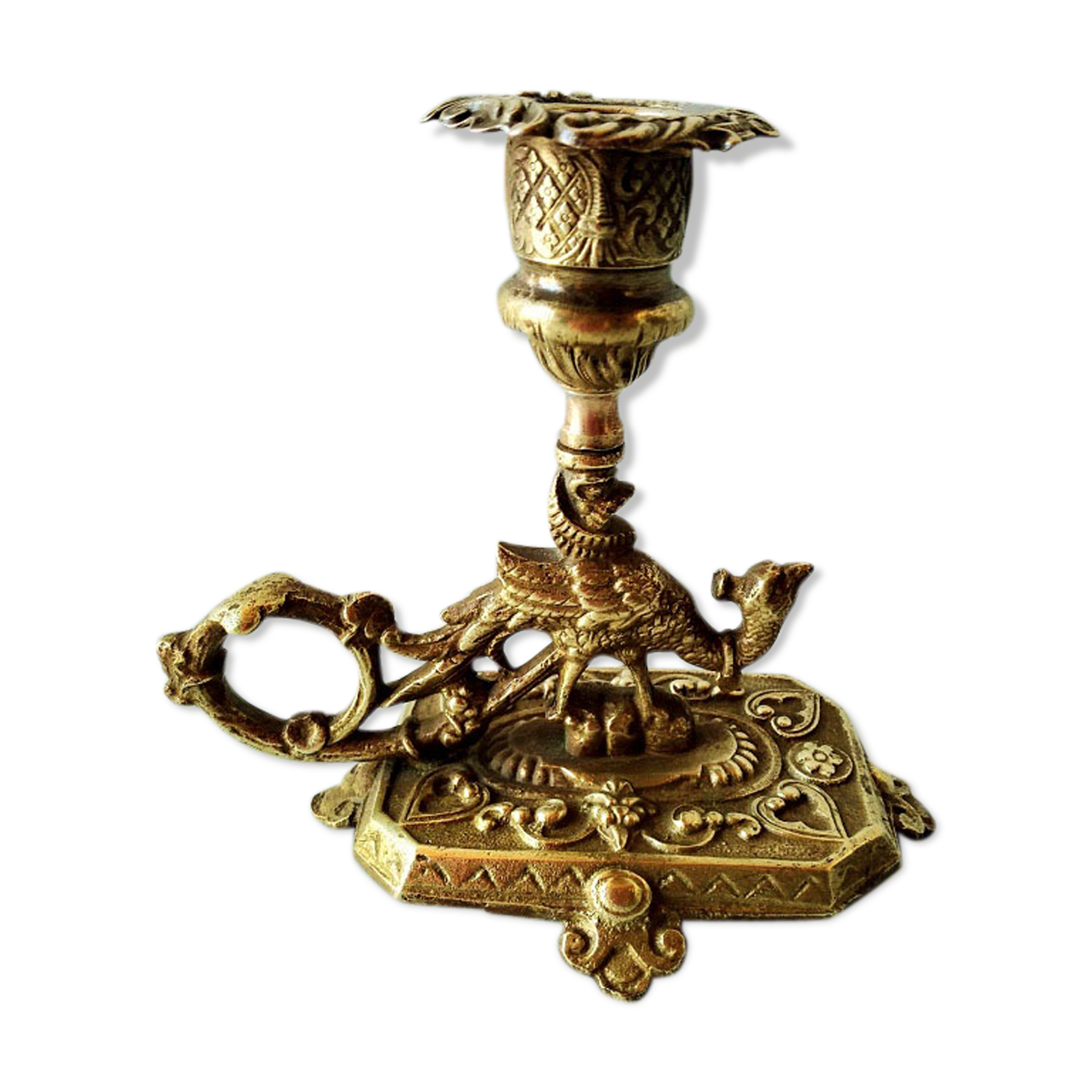 Bronze cellar rat candlestick