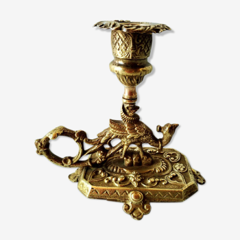 Bronze cellar rat candlestick