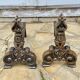 Paire de CHENETS Laiton Massif VINTAGE