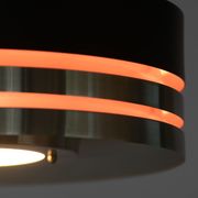 Pendant light in brushed aluminium and black by Carl Thore for Granhaga. Sweden 1960s.