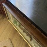 Vintage teak counter with display case