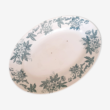 Oval plate model Anemone Iron Earth Saint Amand