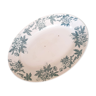 Oval plate model Anemone Iron Earth Saint Amand