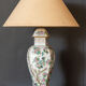 Chinese porcelain lamp mid-twentieth floral decoration wood support