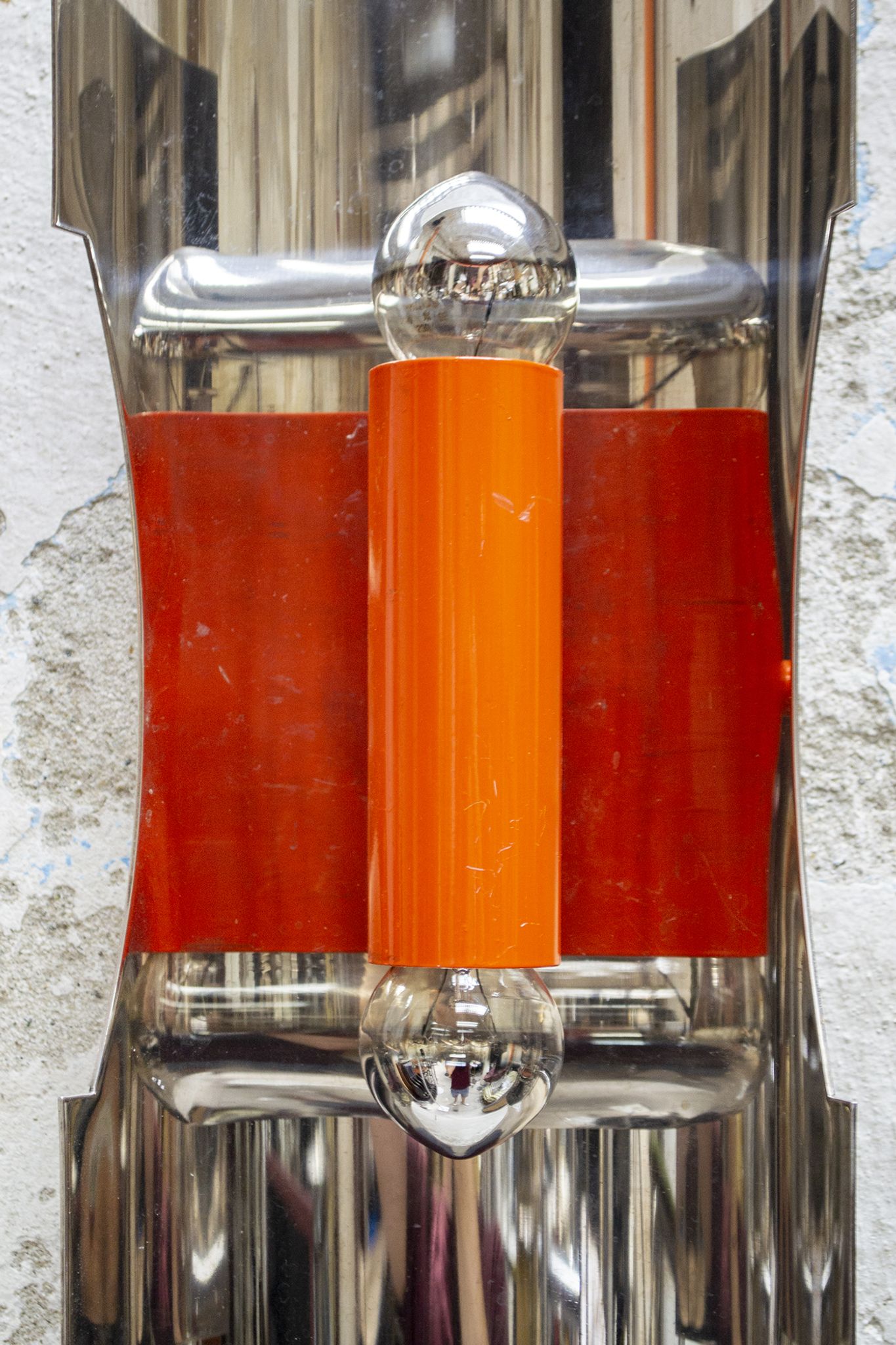 Space Age Wall Light in Steel and Lacquered Metal from by Luci Italia, Italy, 1960s
