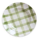 Vintage hollow plate earthenware - Green Tablecloth model - Moulin des Loups