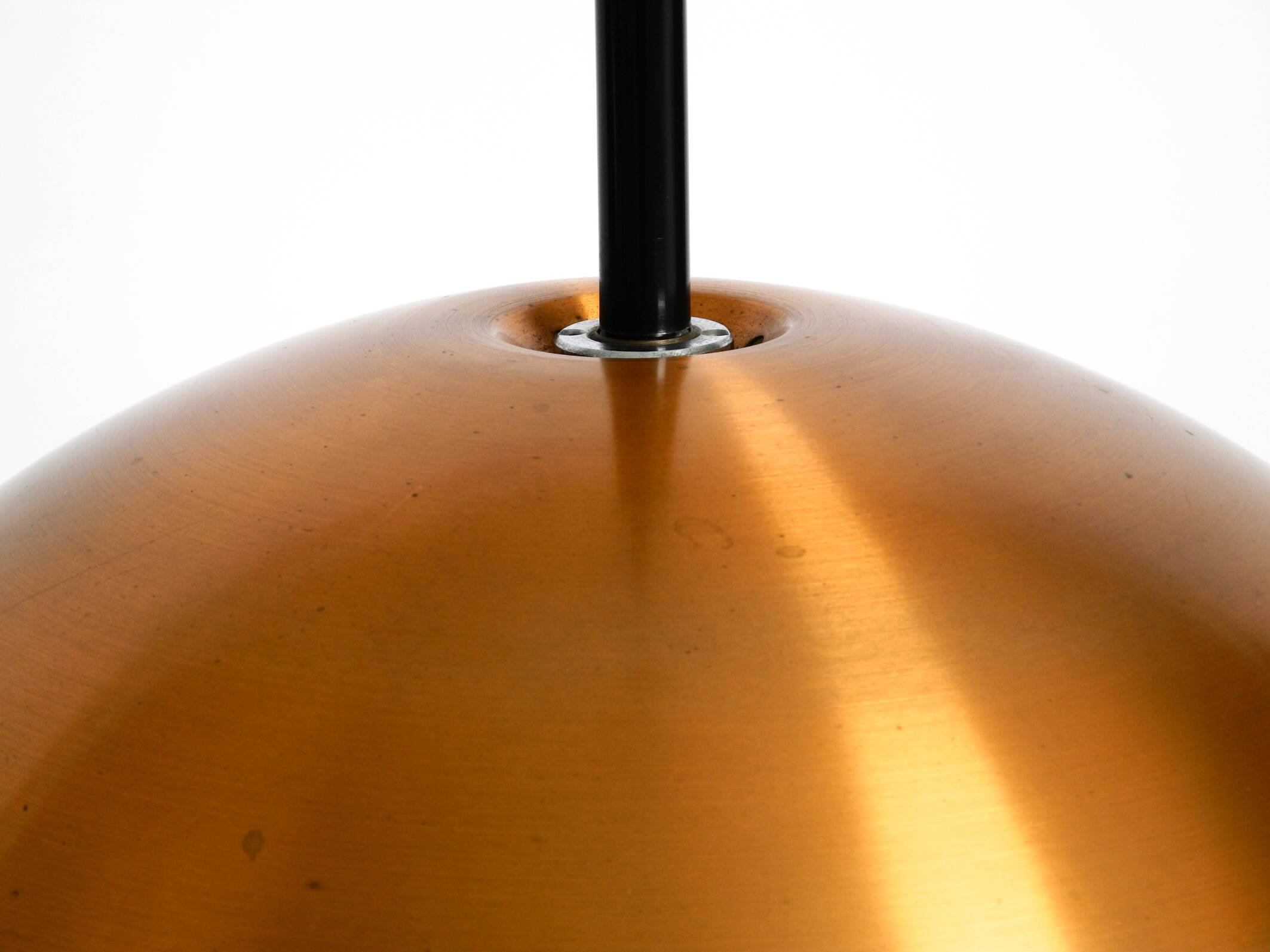 Rare original 1970s large Space Age pendant lamp with copper shade by Staff