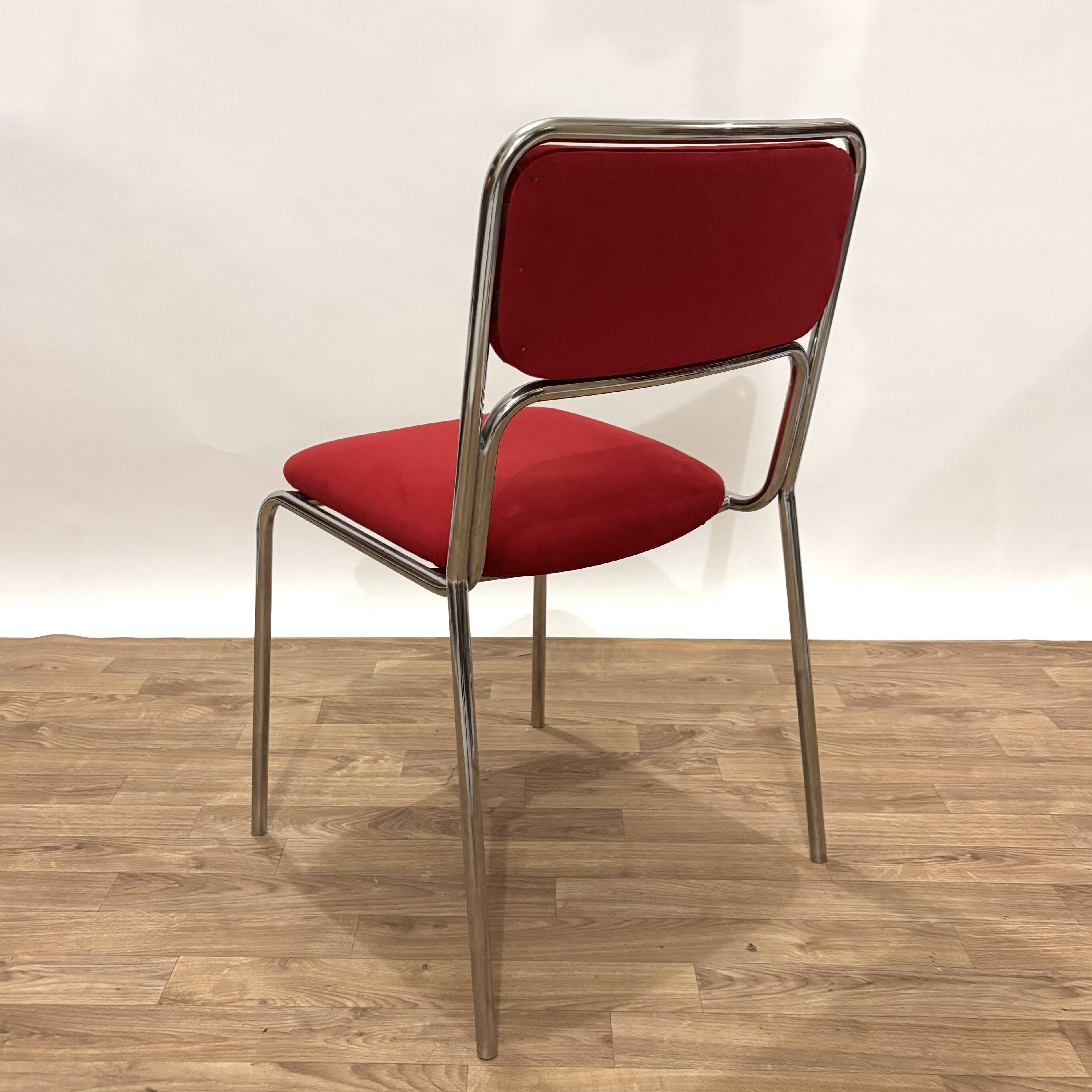 1970s chrome metal chairs, reupholstered