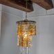 Two-tone chandelier by Zero Quattro, 3 levels, orange and transparent murano glass, Italy, 1970