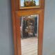 Small varnished wooden trumeau with a gallant scene motif