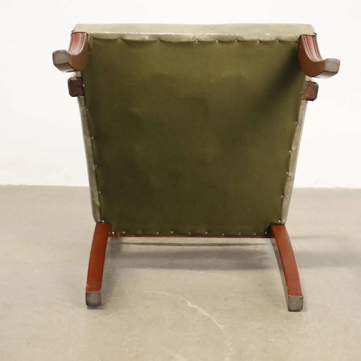 Antique Regency armchair in mahogany, upholstered seat, UK 1800s