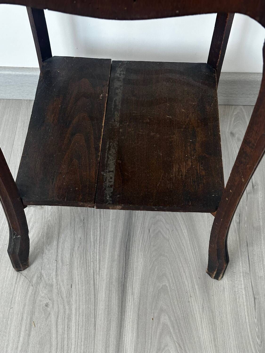 Nightstand / occasional table, late 19th century, wood and marble.