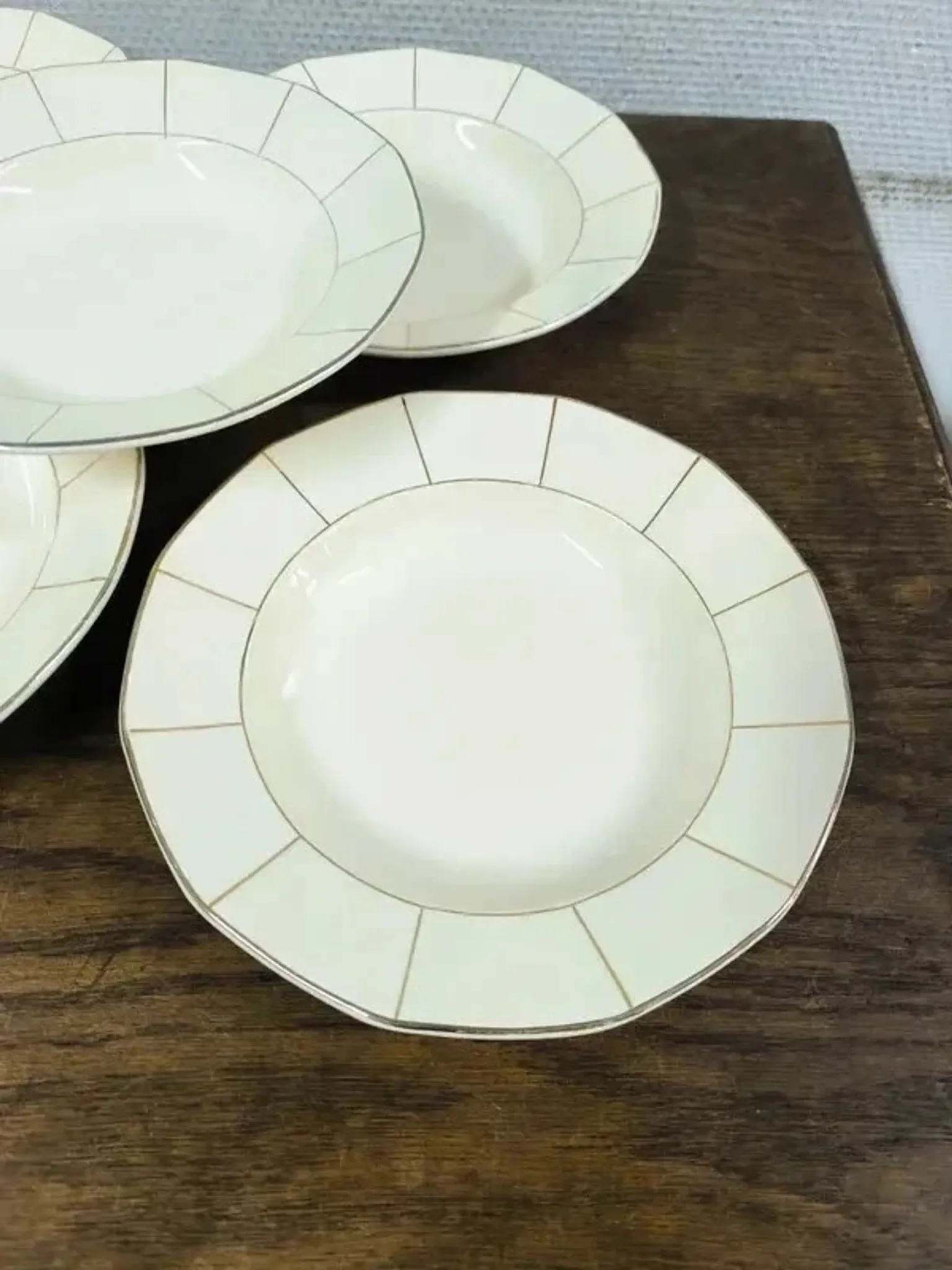 Set of 5 vintage Sarreguemines deep plates (Decor 5094) - Ø 23 cm