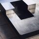 wood and steel bar coffee table, 1980