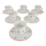 Set of 6 quadrifoglio coffee cups with saucers