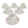 Set of 6 quadrifoglio coffee cups with saucers