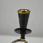 Brass Candelabra with Art Glass Base by Gunnar Ander for Ystad-Metall, Sweden, 1950s