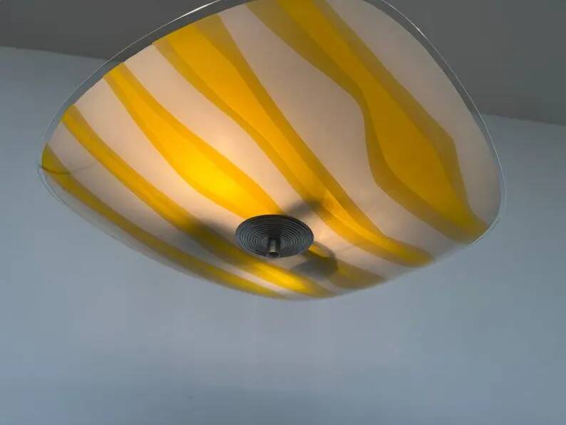 Mid-century design glass pendant by Napako, Czechoslovakia, 1970s.