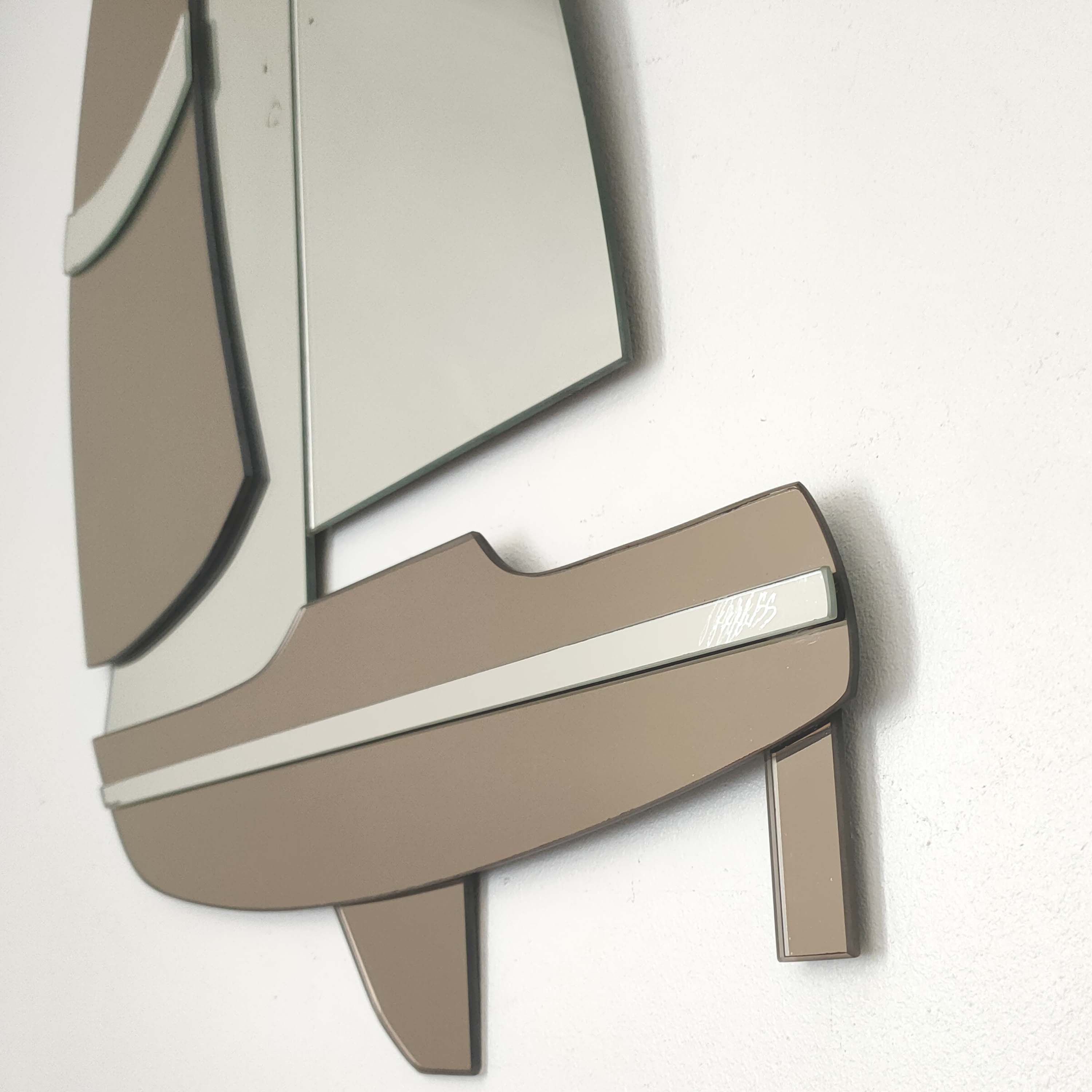 Two-tone sailboat mirror from the 70s 50x77cm