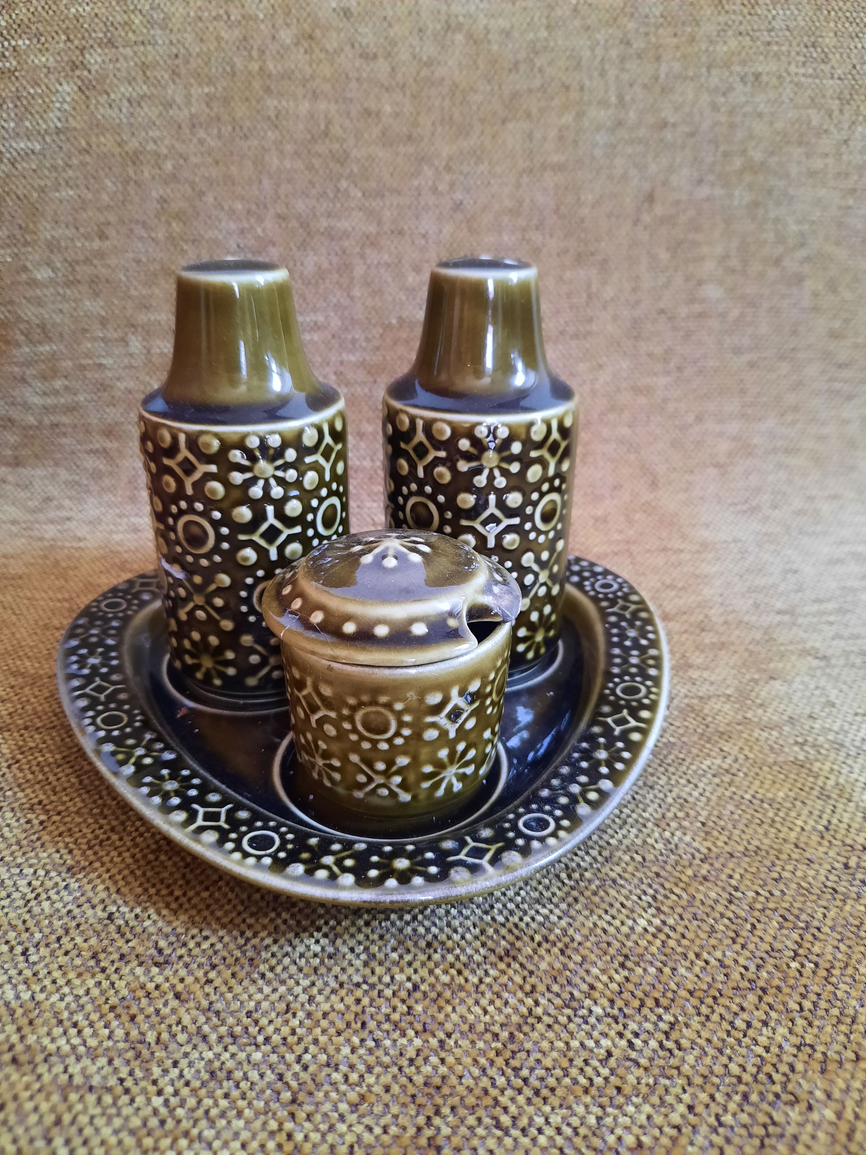 Vintage ceramic condiment set